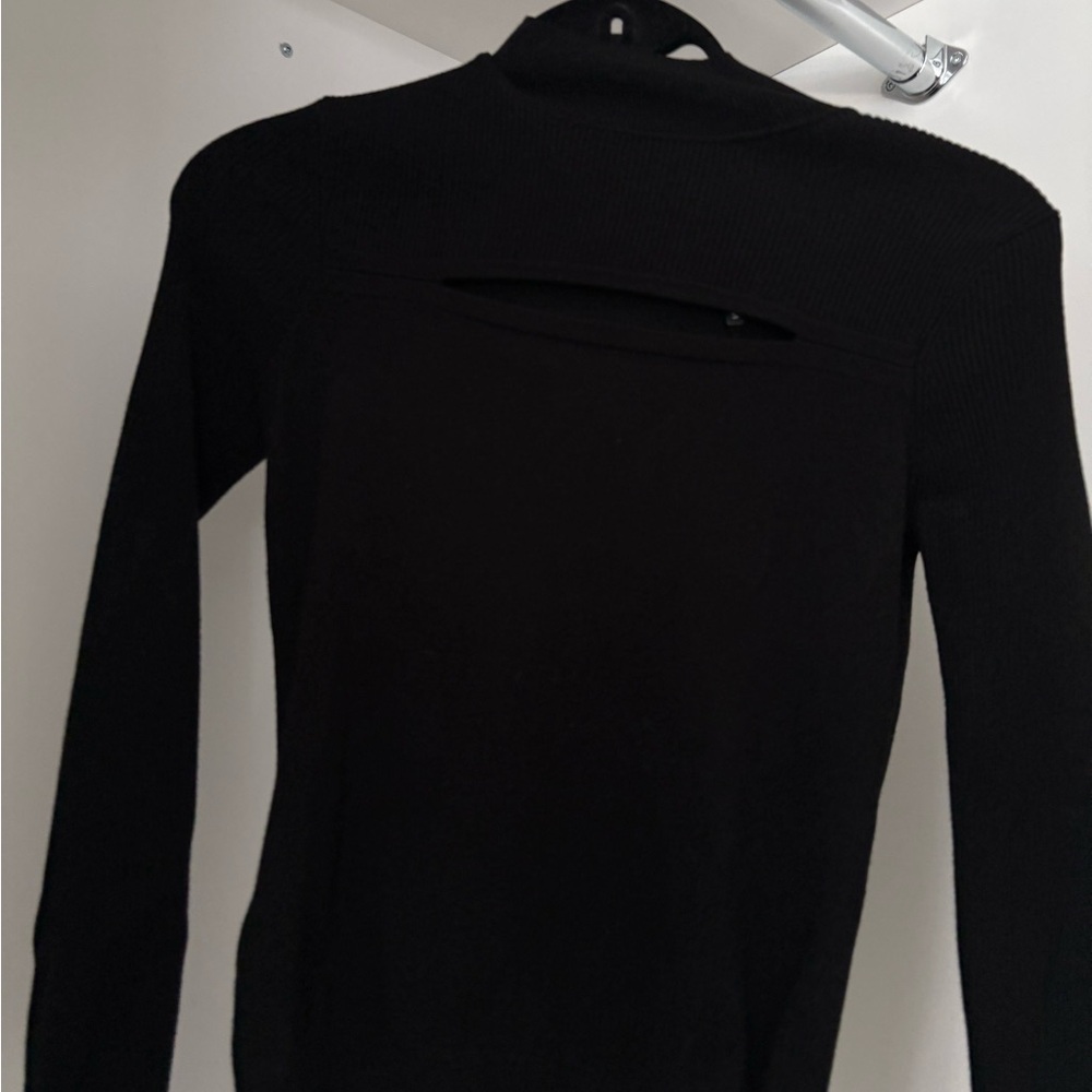 Karen Millen Black Ribbed Knit Top